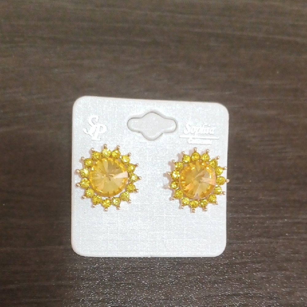 Radiant Yellow Sunburst Earrings